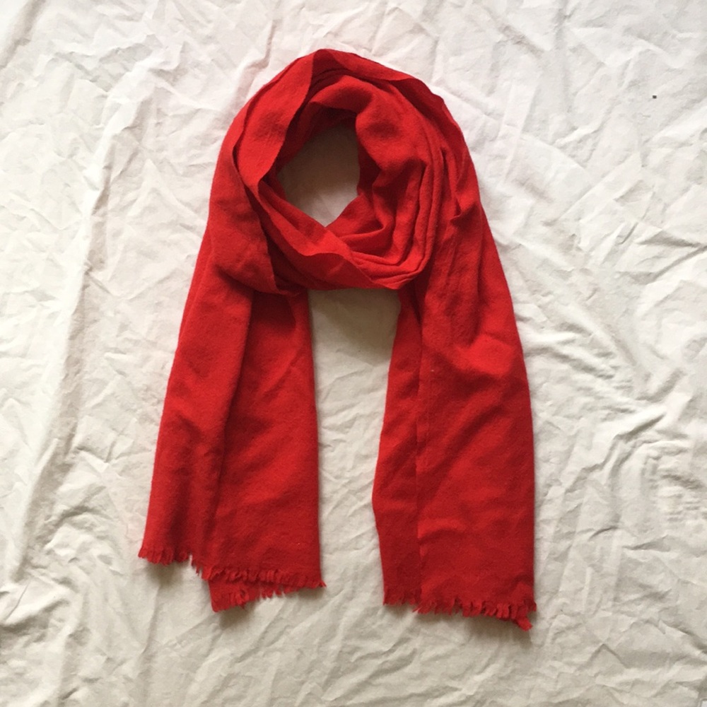 Red wool scarf